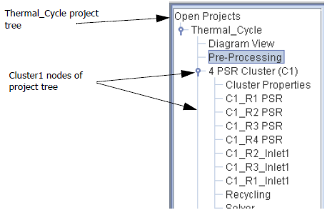 Open Projects Palette—Thermal_Cycle Project Tree